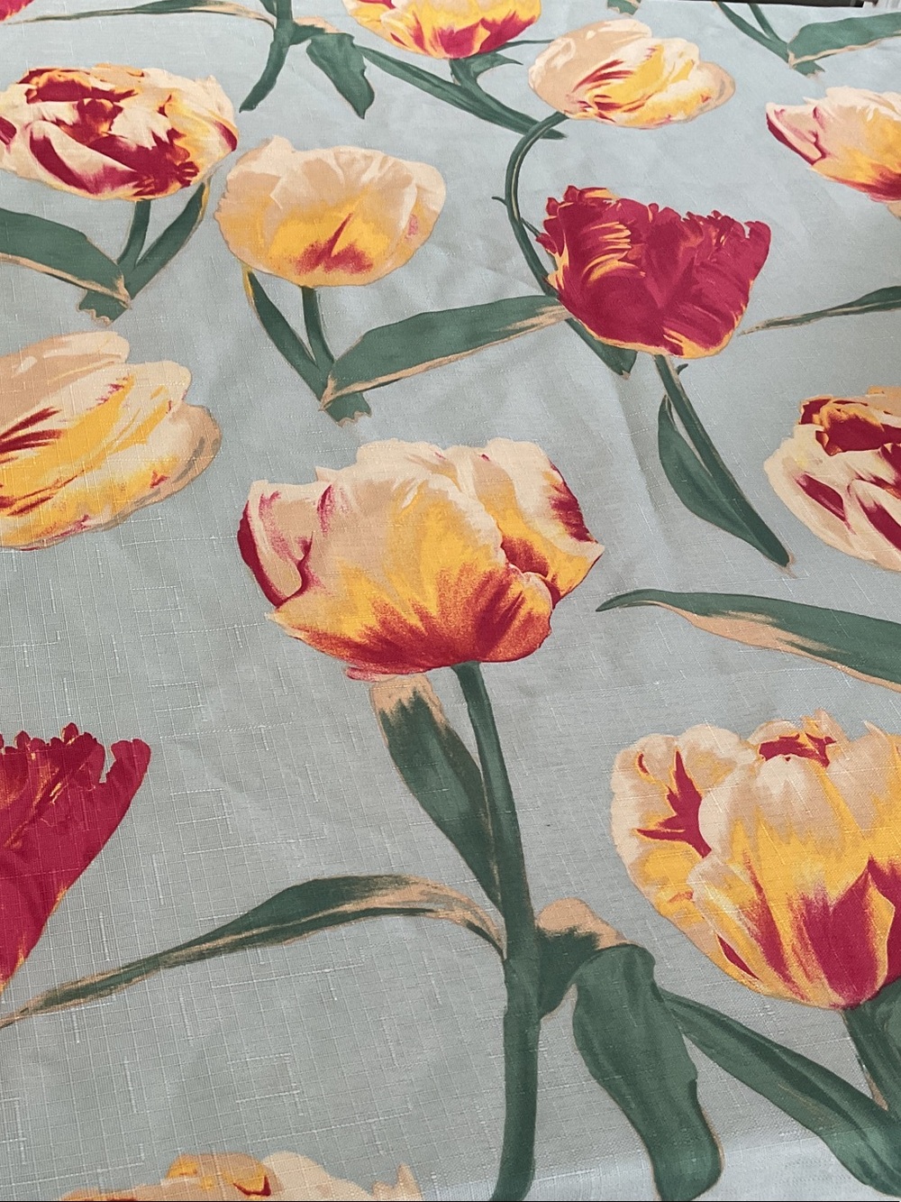 Waverly shower curtain. Big Tulips.